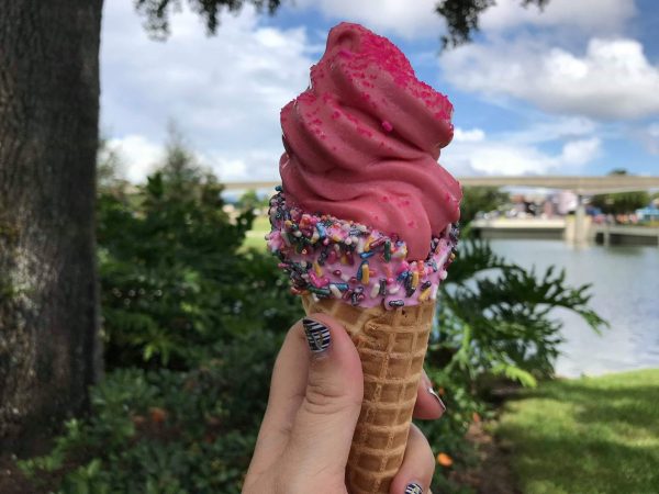 Shimmering Sips Strawberry Soft-Serve Cone At Epcot's Food and Wine Festival