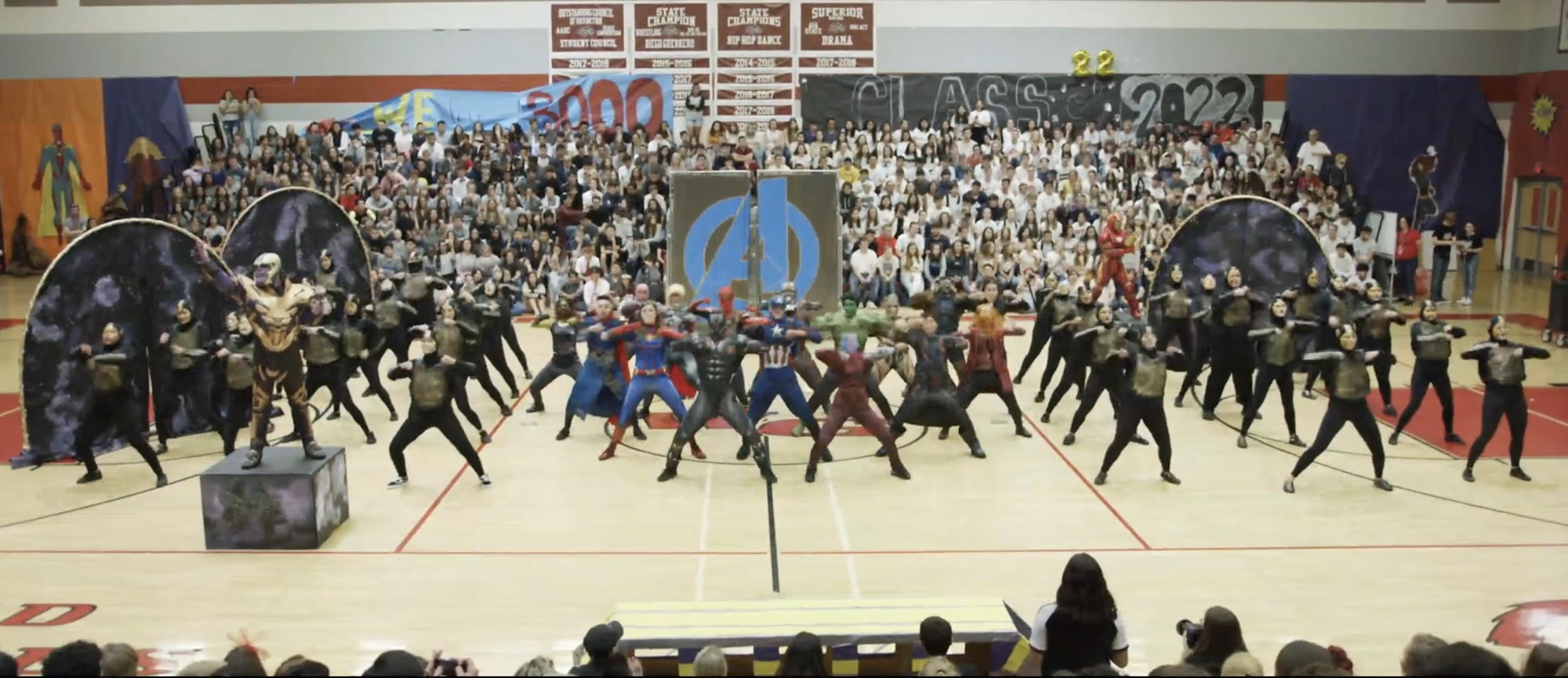 High School Dance Team Performs Avengers ‘Infinity War’ and ‘Endgame’ for Homecoming Assembly Dance