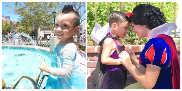 4-year-old Boy with Autism Loves to Wear Dresses Befriends Disneyland Characters