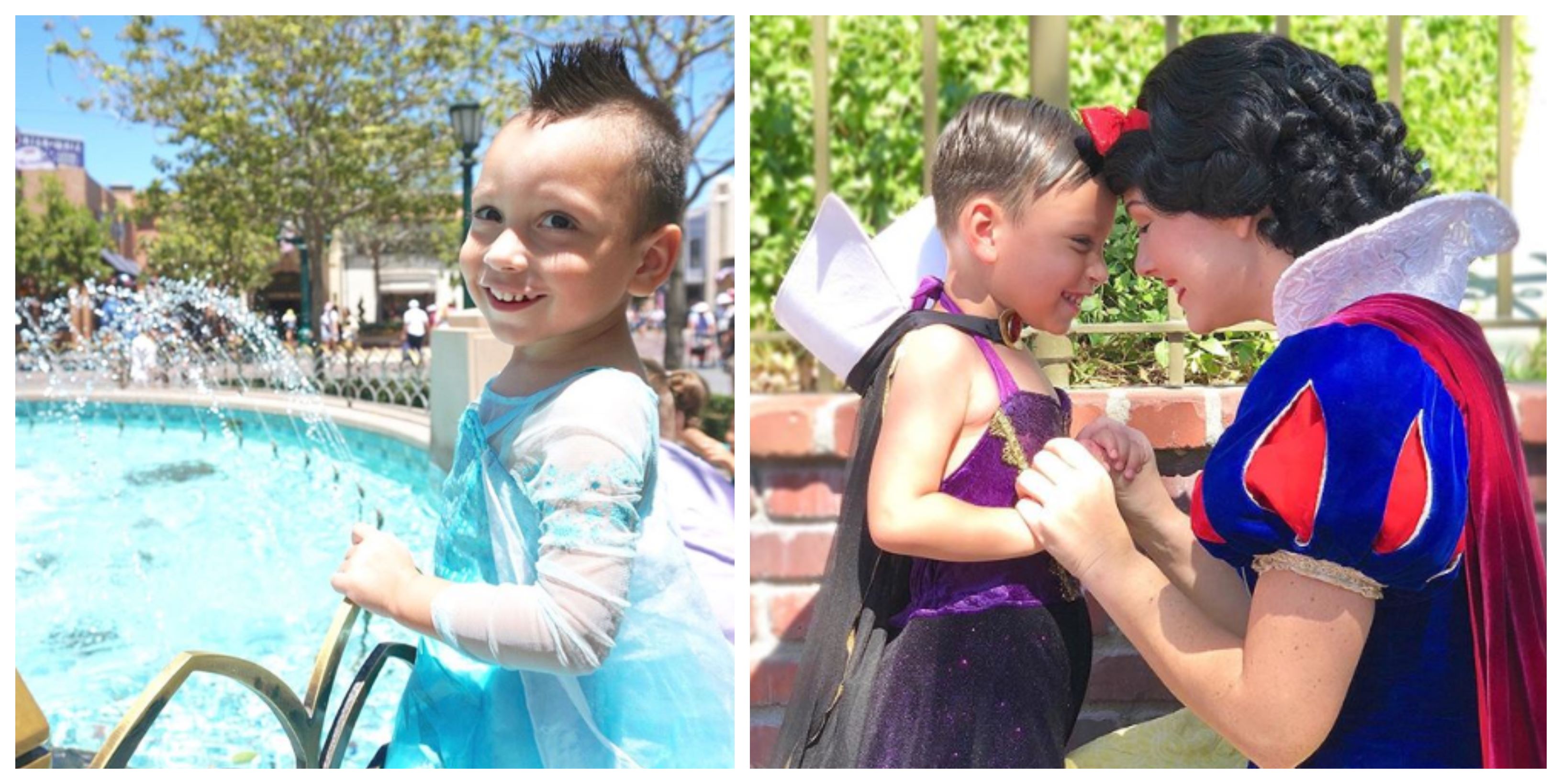 4-year-old Boy with Autism Loves to Wear Dresses Befriends Disneyland Characters
