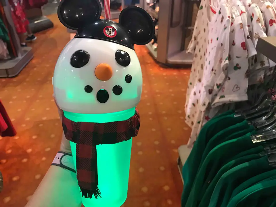 Mickey Snowman Christmas Tumbler Lights Up With Holiday Fun