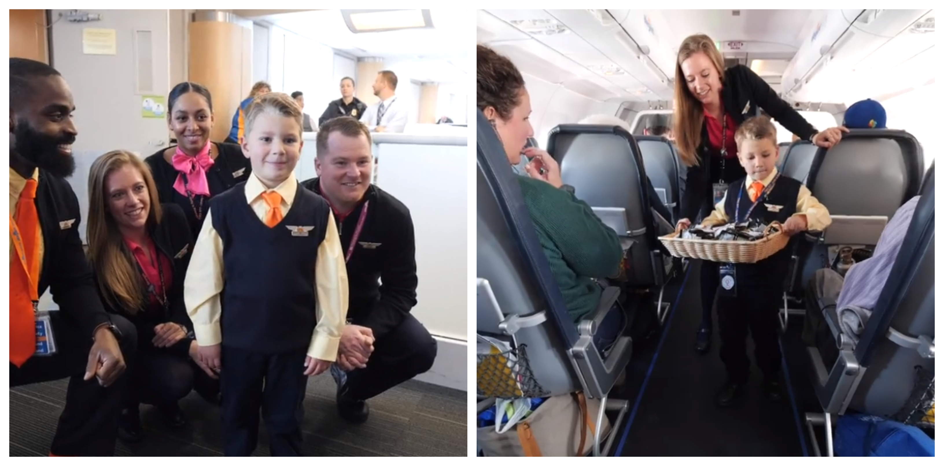 Five Year-Old Boy Becomes Honorary Flight Attendant En Route To His Walt Disney World Resort Make a Wish