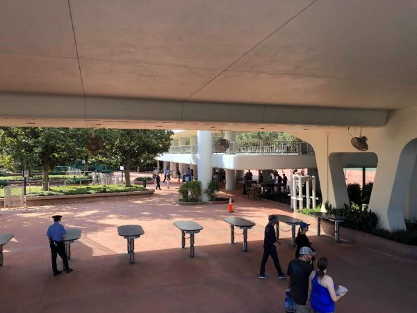 New Tram Drop-Off Area and Security Check for Parking Lot Entrance at Epcot