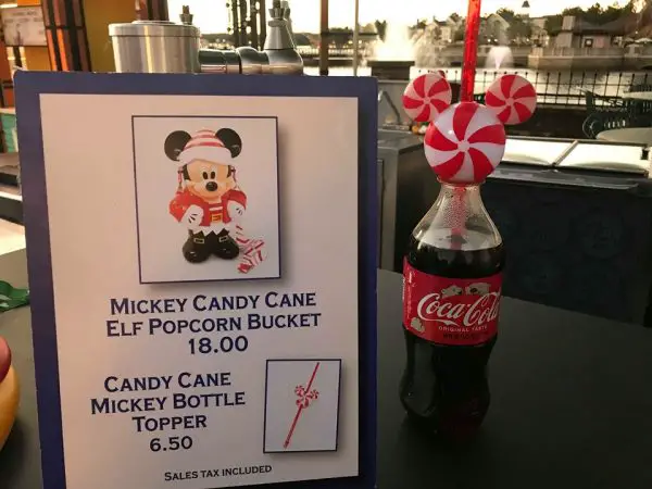 Disney Parks Mickey Mouse Christmas Candy Cane Light Up Bottle Topper