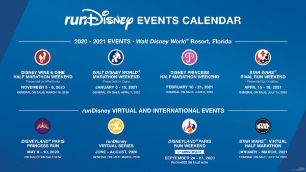 Run Disney Schedule For 2020 & 2021