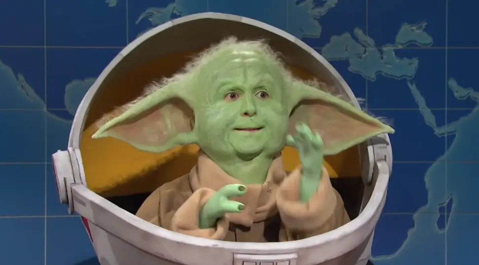 Baby Yoda stops by Saturday Night Live to talk about his newfound fame