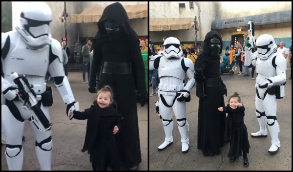 Little Girl Meets Her 'Hero' Dressed as Kylo Ren in Star Wars: Galaxy's Edge