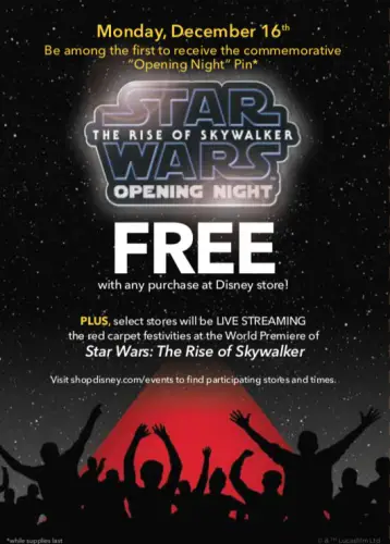Visit the Disney Store on December 16th for special Star Wars: Rise of Skywalker Event!