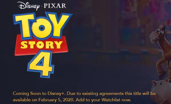 Toy Story 4 Coming to Disney+ in February
