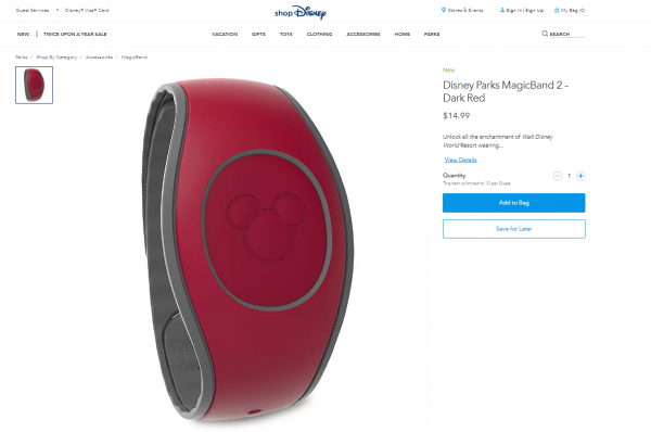 New Dark Red Magicband Now available!