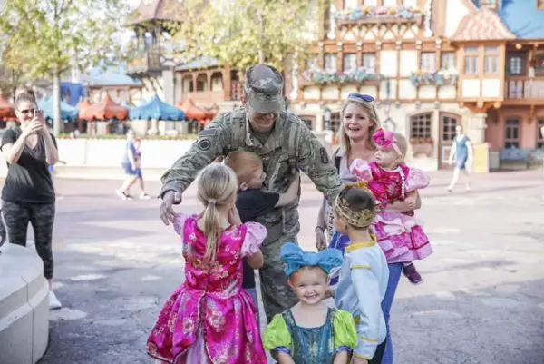 Family Gets Surprised at Disney from Army Dad Returning from Deployment