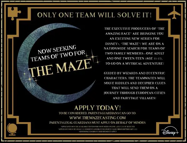 Disney is Looking for Contestants for 'The Maze' Coming to Disney+
