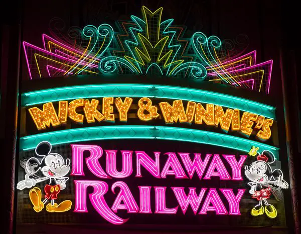 Neon Marquee For Mickey & Minnie's Runaway Railway!