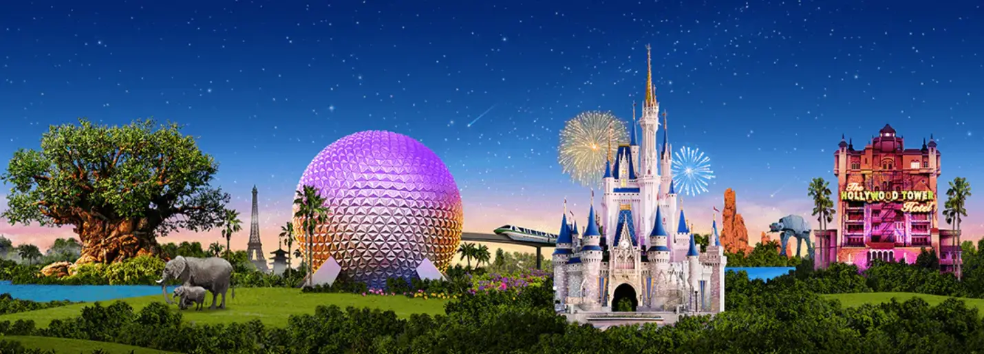 Disney World Website showing park hours for beginning of May