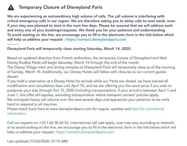 Disneyland Paris Closure Extended Due to Coronavirus!