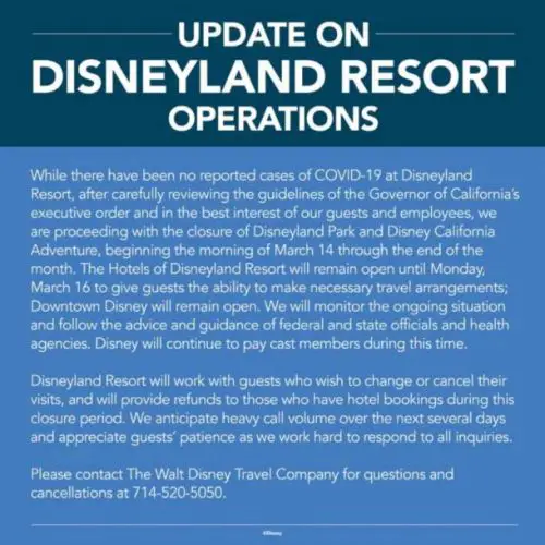 Disneyland Closing Due to Coronavirus Concerns