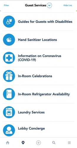 Disney World is now showing Hand Sanitizer Locations on My Disney Experience App