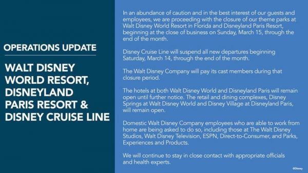 Disney Cruise Line Suspending Departures Due to Coronavirus Concerns