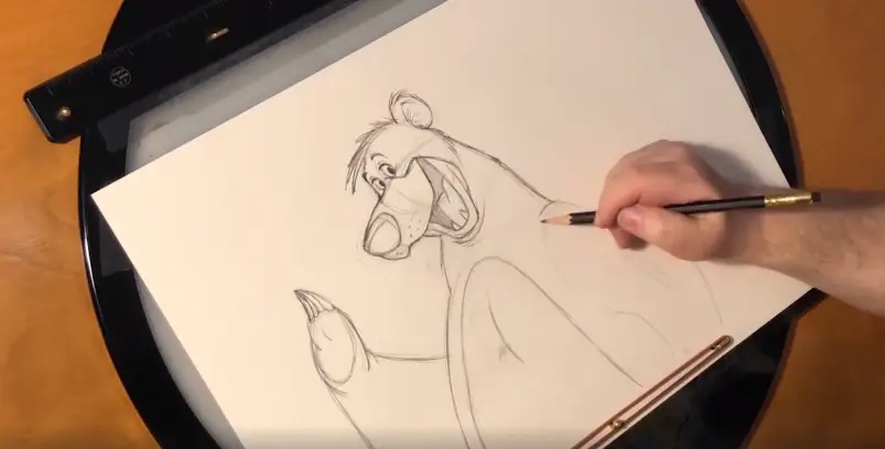 Disney Animator shows your how to draw Baloo from the Jungle Book