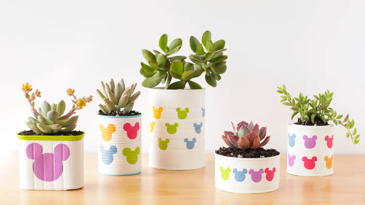 Making MIckey Mouse Planters at Home