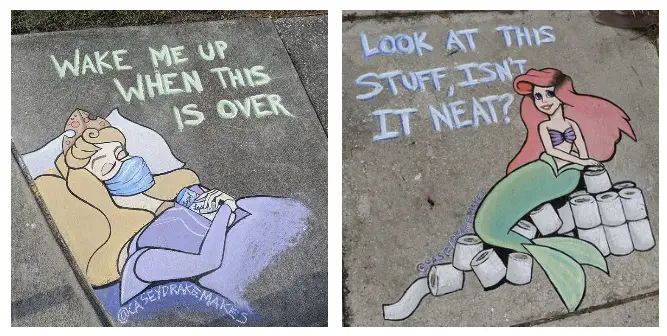 Artist Entertains Her Neighbors With Creative Disney-Inspired Sidewalk Chalk