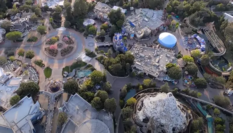 See an Empty Disneyland From the Sky