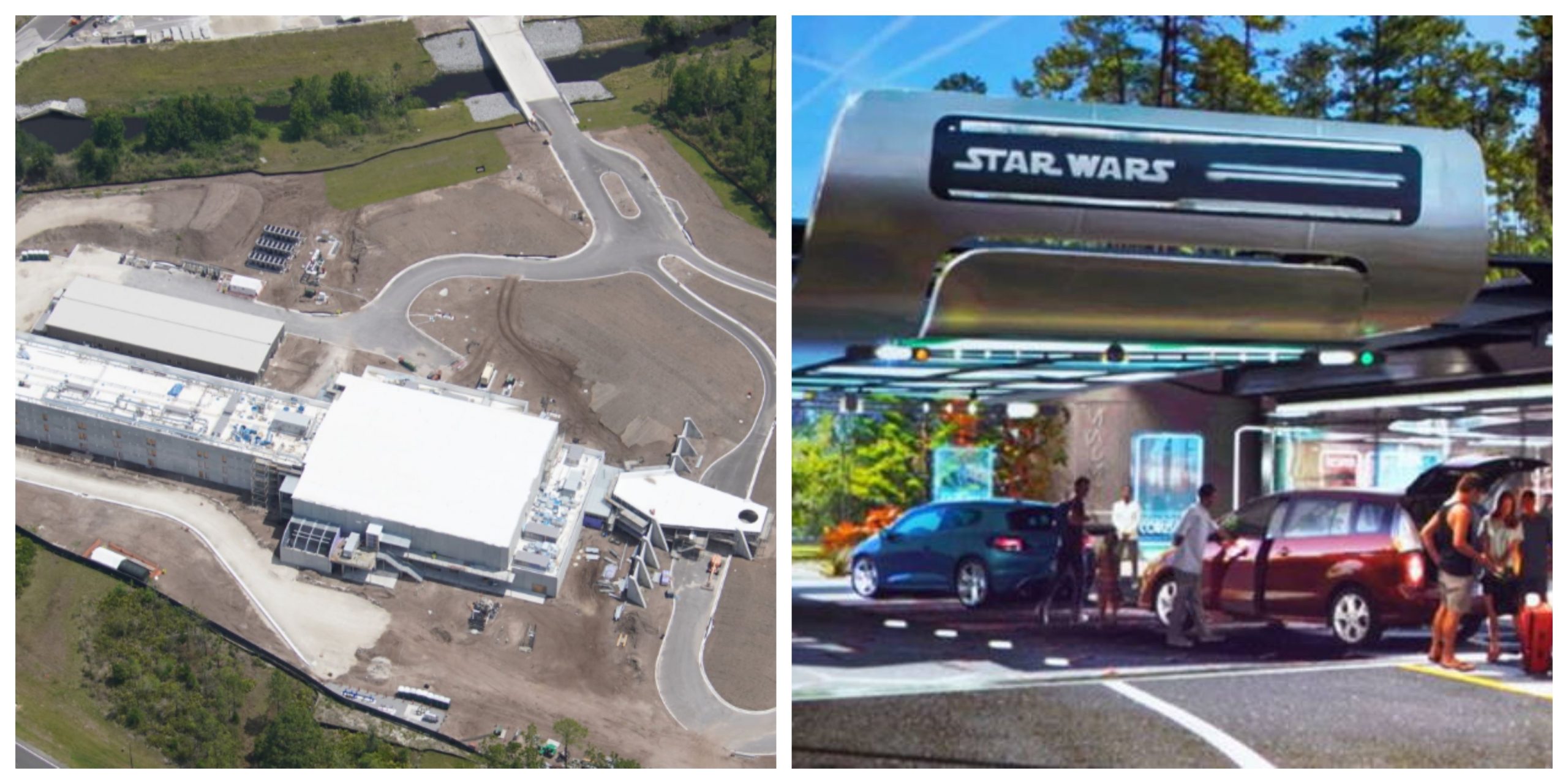 Aerial look at Star Wars Galactic Starcruiser hotel