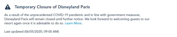 Disneyland Paris canceling reservations up to July 14th