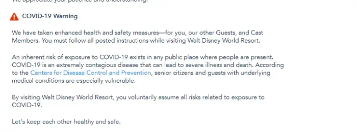 Disney shares liability waiver to guests visiting Walt Disney World ...