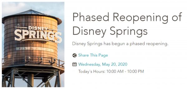 Disney Springs Reopening