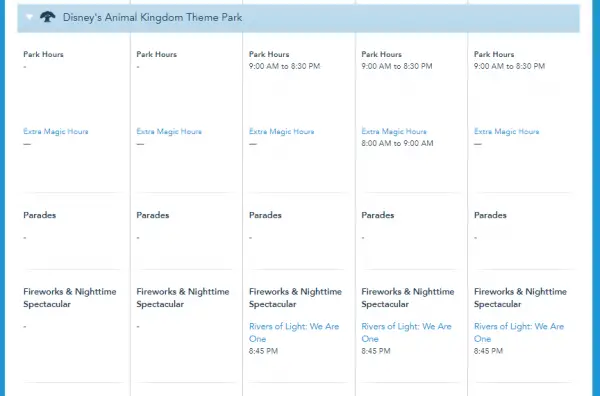 Disney World has Removed Theme Park Hours till the end of May