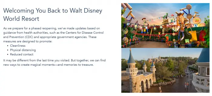 New Disney World Website 