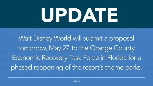 Disney World to present reopening plans to Orange County Wednesday