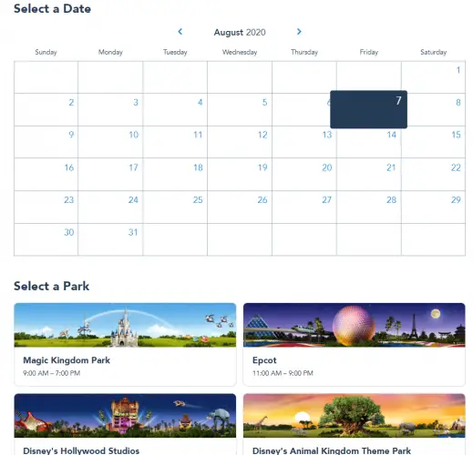 Disney World Reservation system is now live