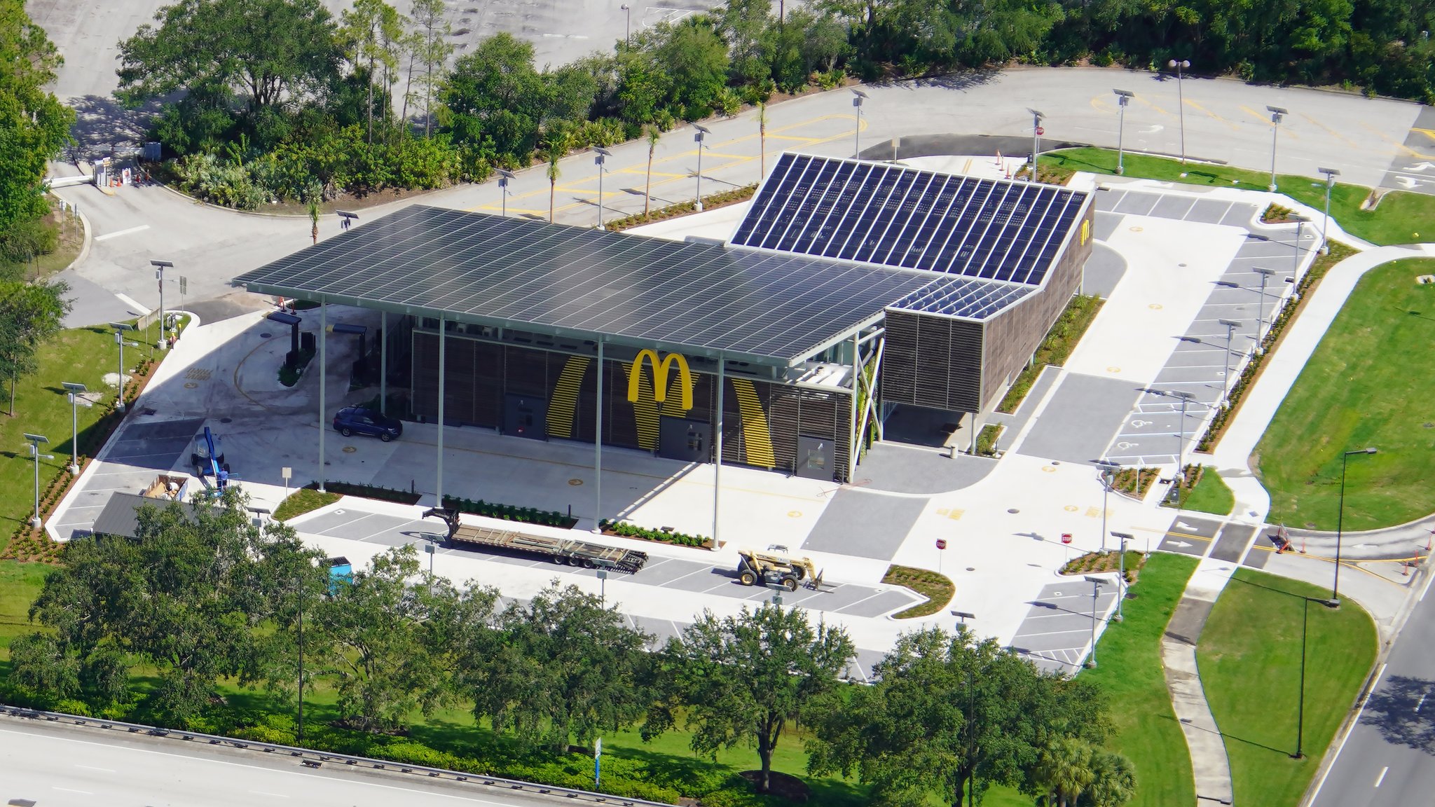 Aerial view of McDonald’s near Disney’s All-Star Resort
