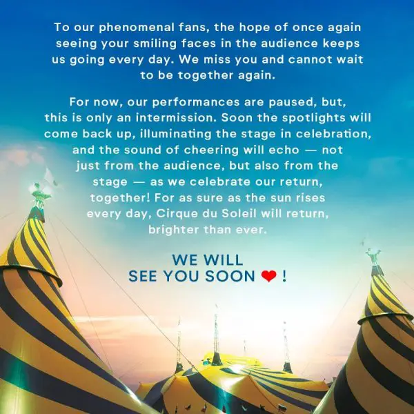 Cirque du Soleil Files for Bankruptcy due to COVID-19