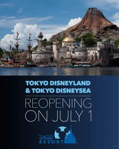 Tokyo Disneyland and Tokyo DisneySea reopen July 1, 2020