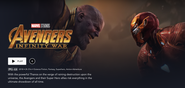 Marvel Studios 'Avengers: Infinity War' Is Now Streaming on Disney+