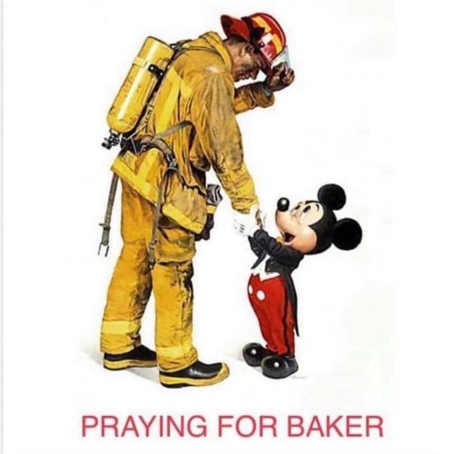 Anaheim Firefighter Dave Baker who posed for Disney's tribute to firefighters suffering from complications from COVID-19
