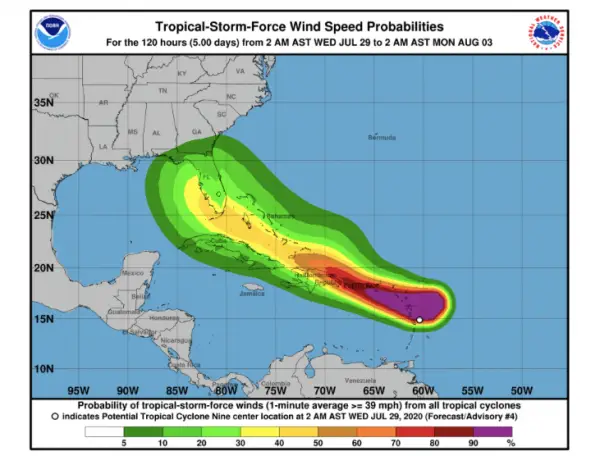 Florida in the projected path of potential hurricane