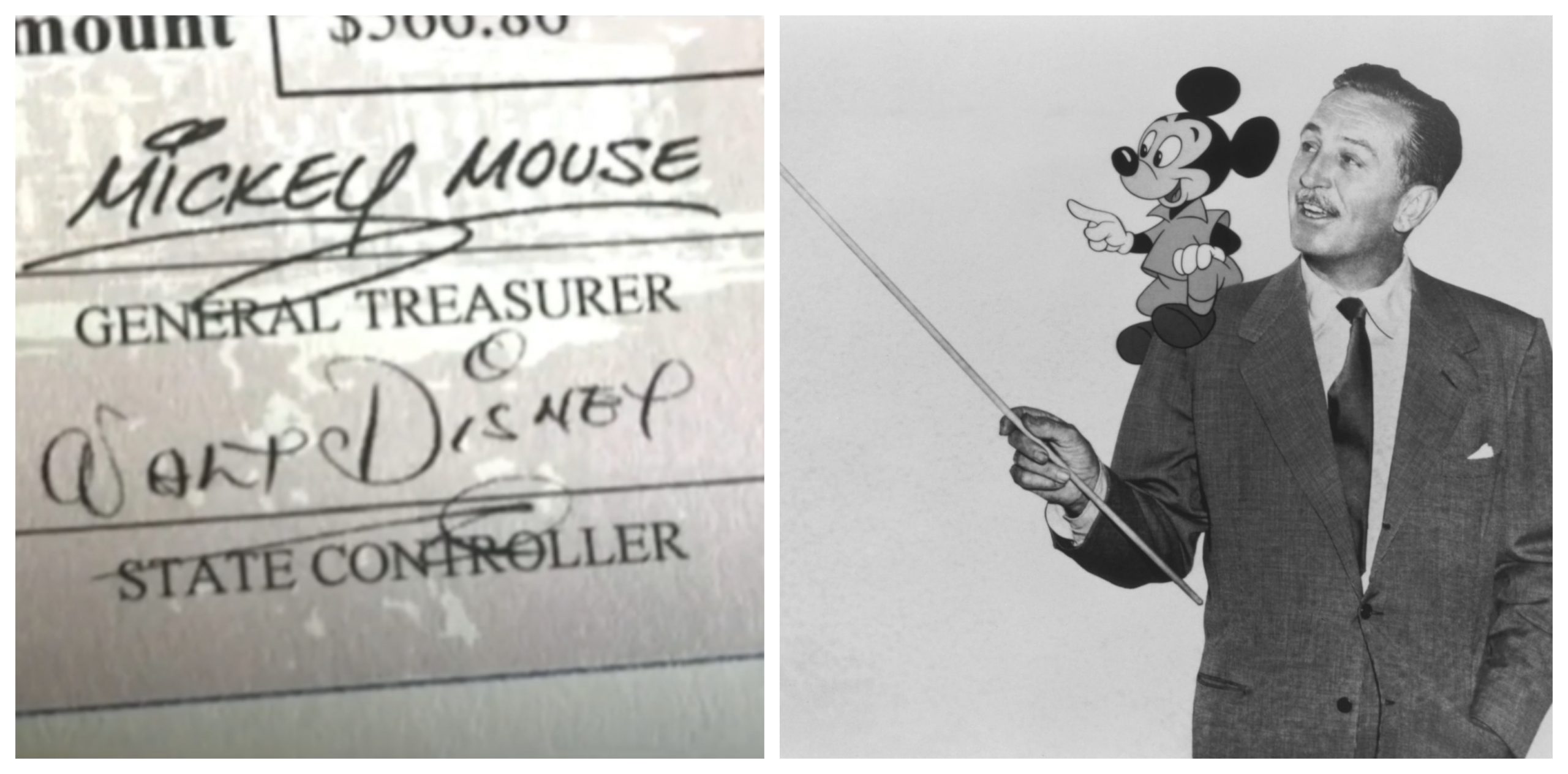 Rhode Island tax officials mistakenly sent refund checks signed by Mickey Mouse and Walt Disney