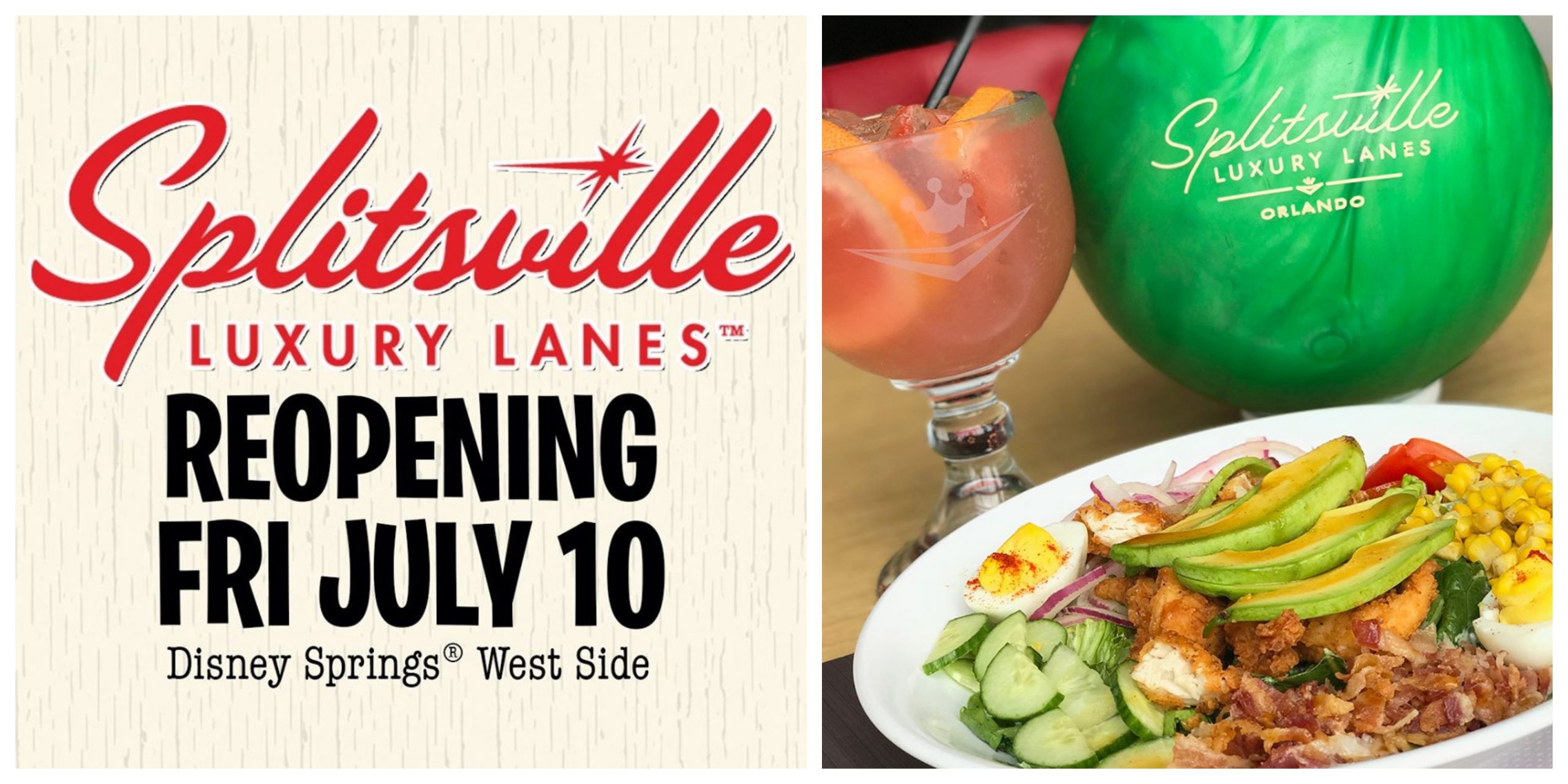 Splitsville in Disney Springs reopening on July 10th