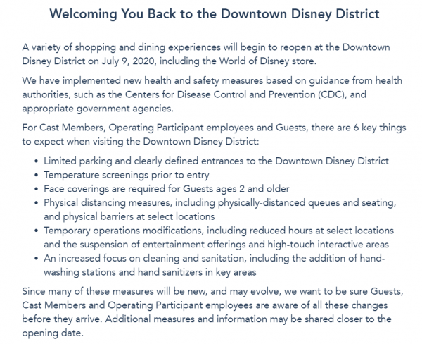 Downtown Disney still Reopening on July 9th Despite Climb in COVID-19 Cases