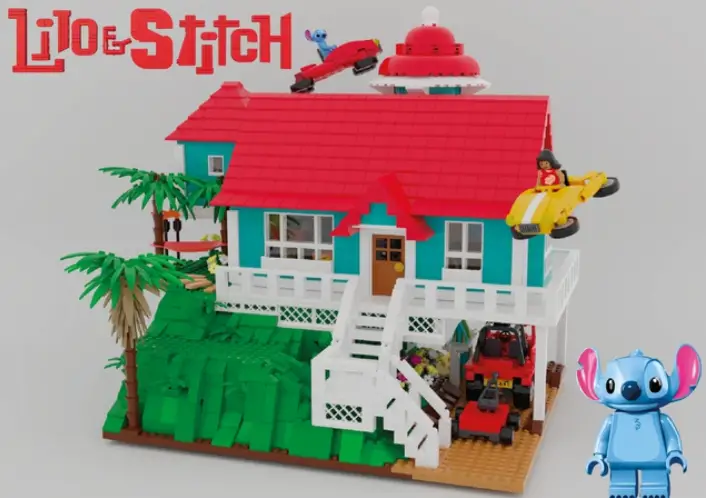 Stitch Surfing  Lego disney, Cool lego creations, Lego challenge