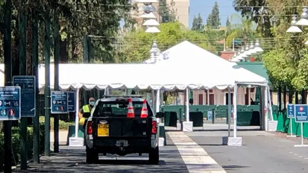Temperature Tents Being Installed for Downtown Disney Reopening