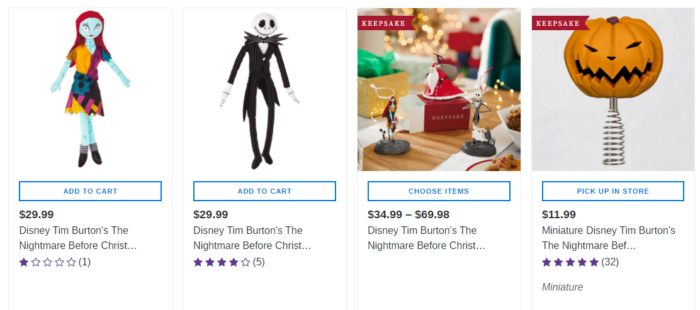 Nightmare Before Christmas Collection Now At Hallmark