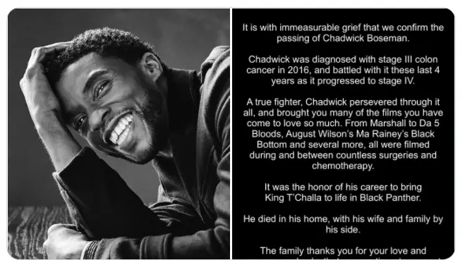The family of Chadwick Boseman Issues Statement After His Death