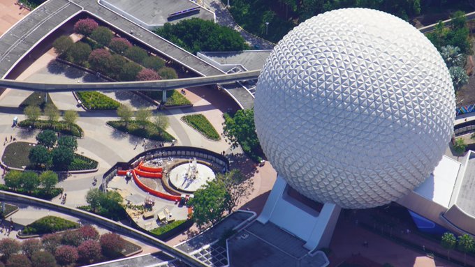 See Epcot’s New Pylons from Above with this Aerial View