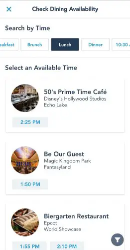 Walk Up Dining Option now available at Walt Disney World