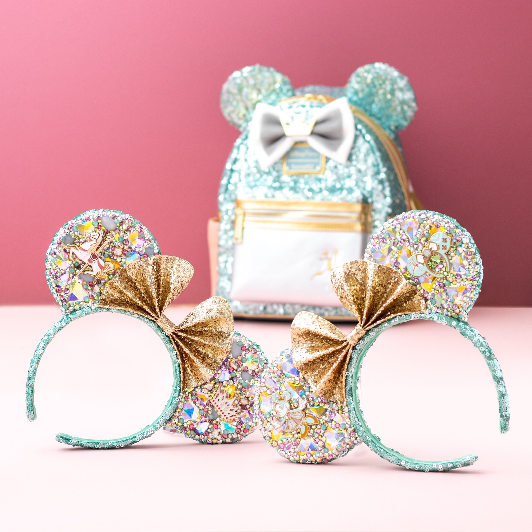 Brown Monogram Minnie Ears, Crystal Minnie Ears, Disney Mickey Ears